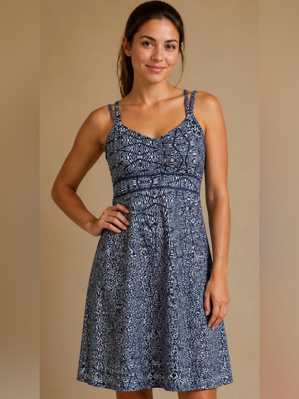 NWOT - Marmot “Taryn” Halter Sporty Batik Print Sundress